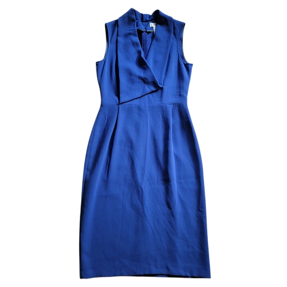 MaxMara Blue‎ Pencil Cut Sleeveless Sheath Dress Size 8 Triacetate